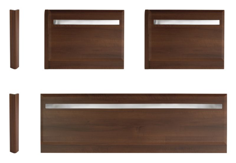 Cooke and Lewis Chrome Inset Bath and 2 x End Panel Kit Walnut W700mm