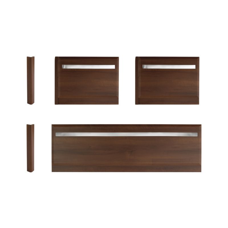 Cooke and Lewis Chrome Inset Bath and 2 x End Panel Kit Walnut W750mm