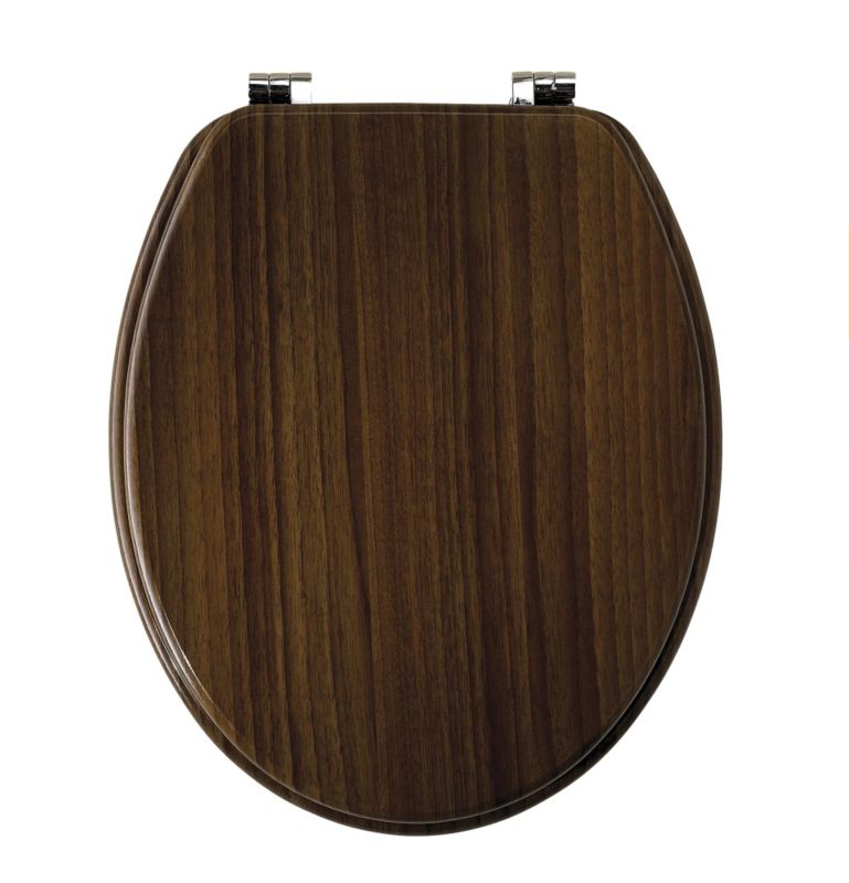 Cooke and Lewis Walnut Effect Soft Close Toilet Seat