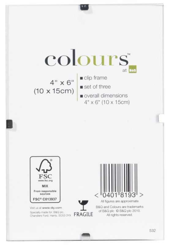 Clip Frame Set of Three W10 x L15cm