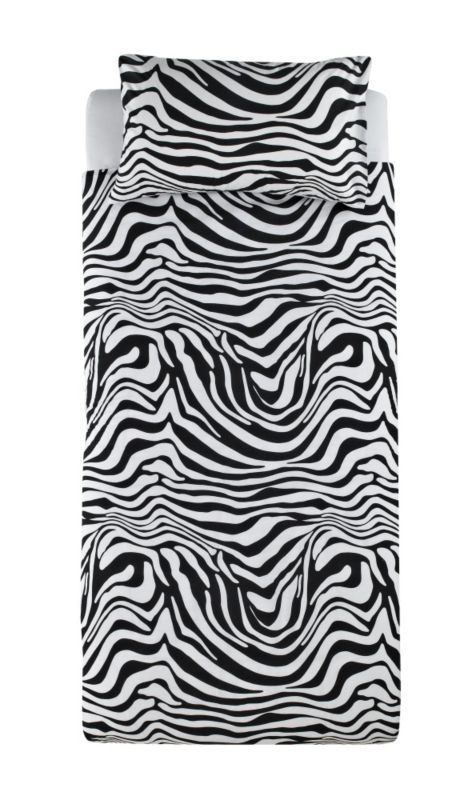 Colours by B&Q Zebra Print Duvet Set Single Black/White
