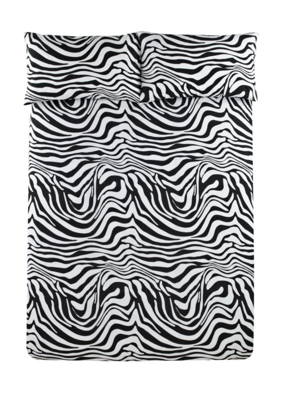 Colours by B&Q Zebra Print Duvet Set Double Black/White