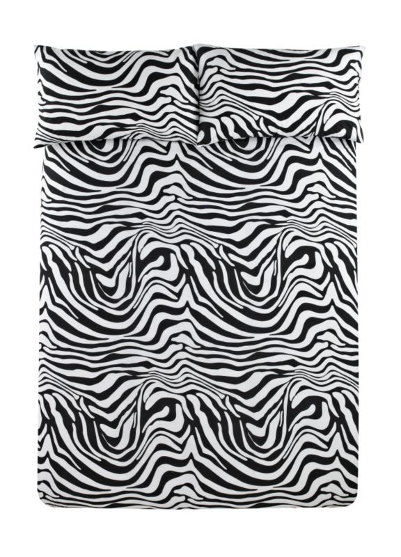 Colours by B&Q Zebra Print Duvet Set King Black/White