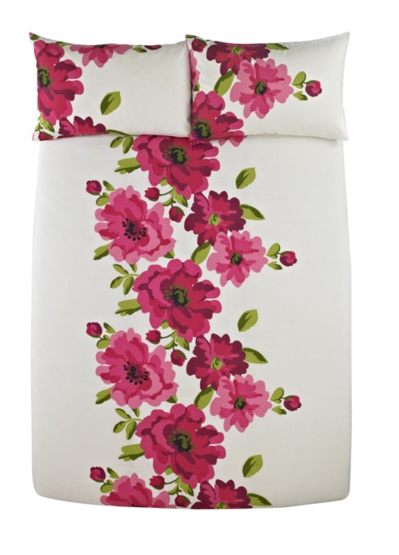Colours by BampQ Spring Flower Duvet Set Double WhiteFuchsia