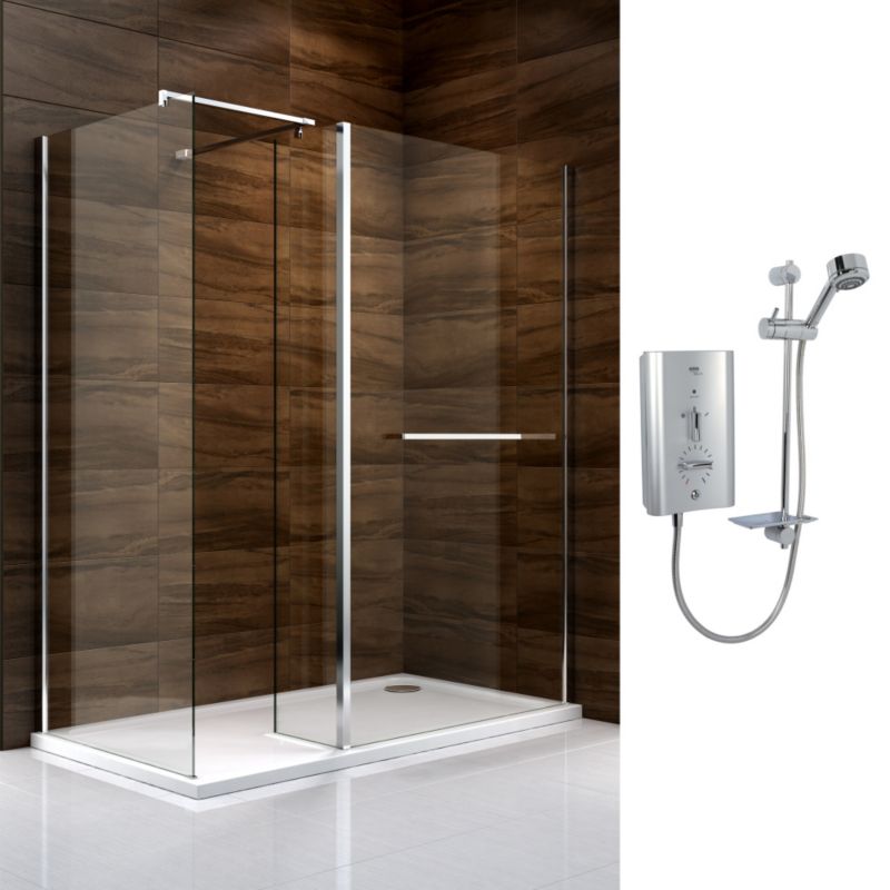 Save on this Cooke & Lewis Cascata Walk In Enclosure with Mira Escape Shower R/H