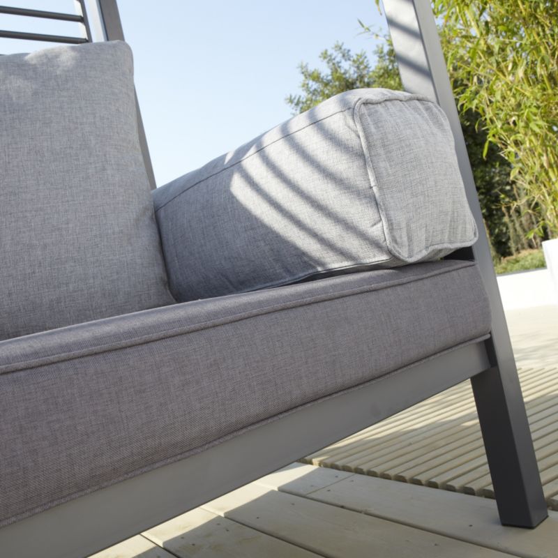 Alternative image for Blooma Wake Black Metal Garden Daybed, with grey cushions