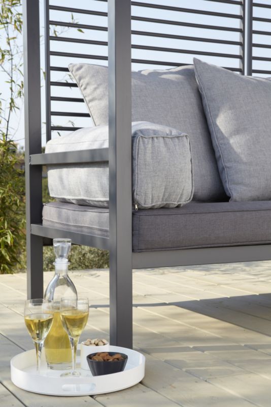 Alternative image for Blooma Wake Black Metal Garden Daybed, with grey cushions