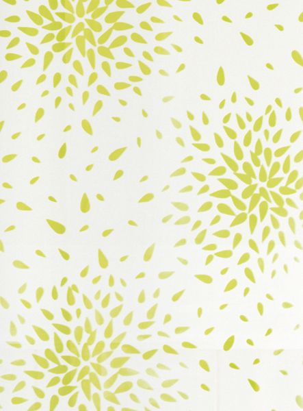 Lime Spiral Petals Peva Shower Curtain