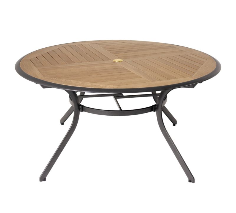 Alternative image for Blooma Bali Large Round Wooden Table & 6-Armchair Garden Set