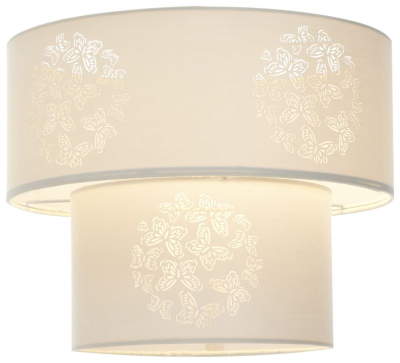 Bella Cream Faux Silk Pendant Light Shade