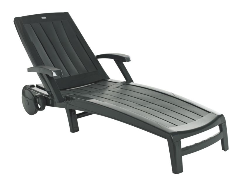 Blooma Henley Dark Green8211Resin Sunlounger