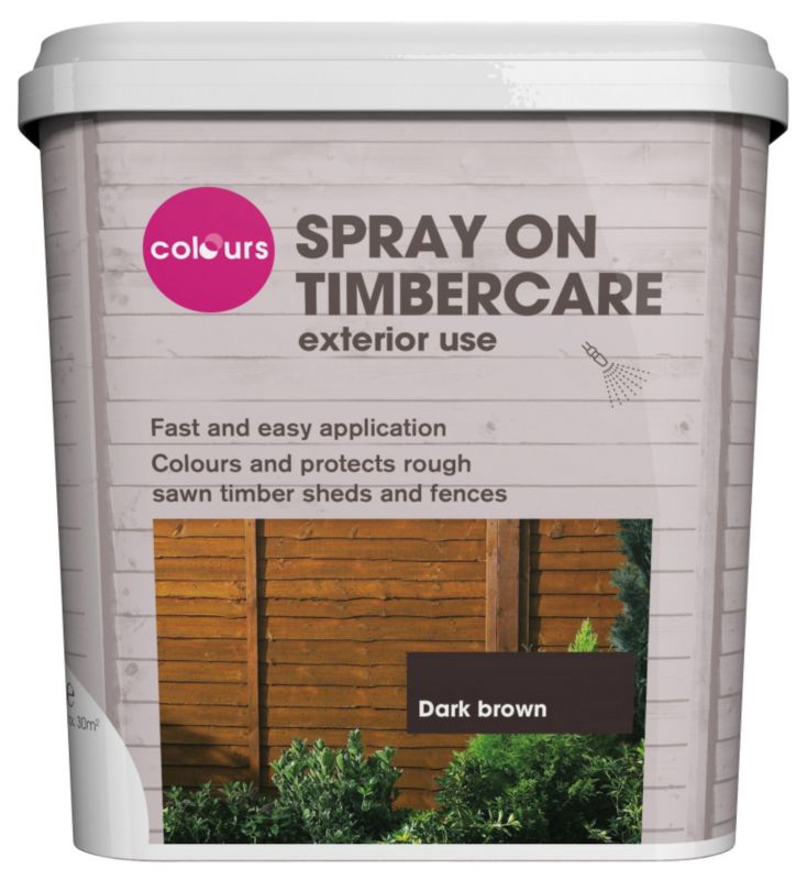 B&Q Spray On Timbercare Dark Brown 5L