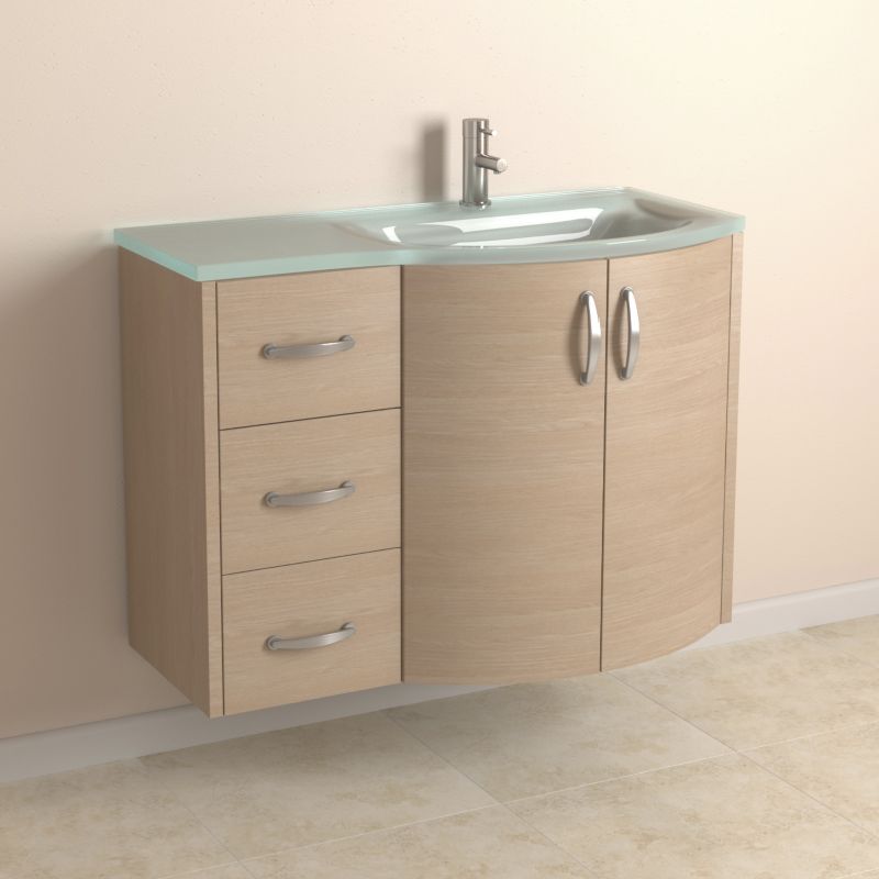 Cooke amp Lewis Vanity Cabinet With Drawers Basin amp Curved Doors LH