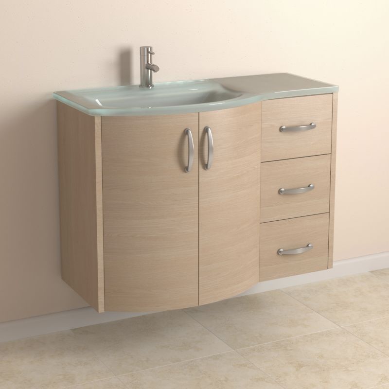 Cooke amp Lewis Vanity Cabinet With Drawers Basin amp Curved Doors RH