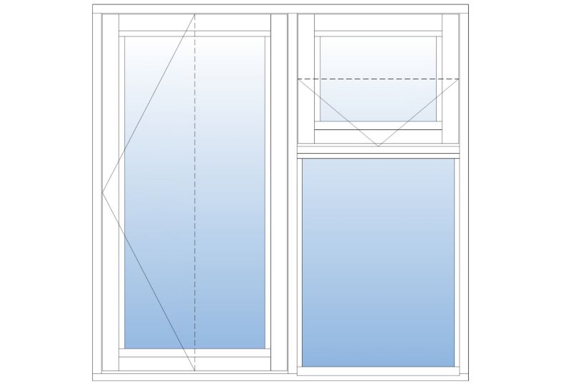Triple Glazed Timber Window White LH Opening With Canopy W1195 X H1345 X D115mm