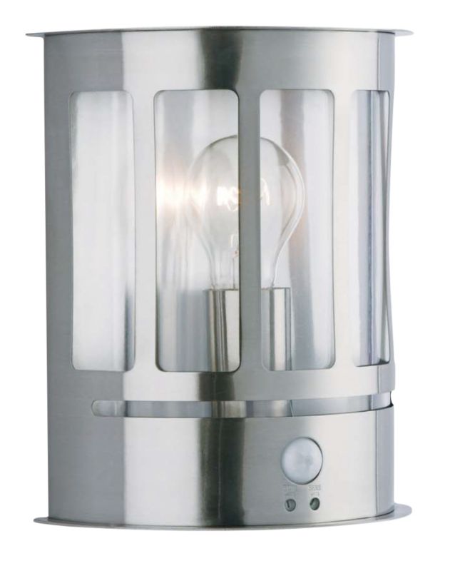 Unbranded Vibo Curved Face Half Wall Lantern PIR Stainless