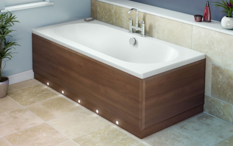 Cooke amp Lewis Front Panel with Lights Walnut Effect