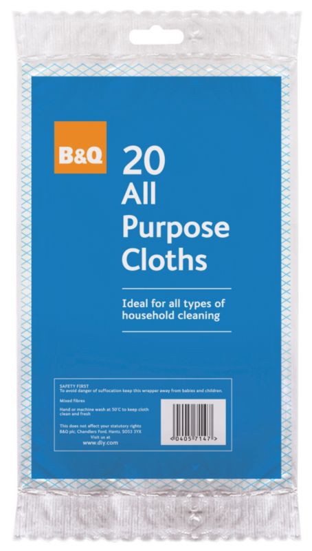 B and Q All Purpose Cloths 20pk