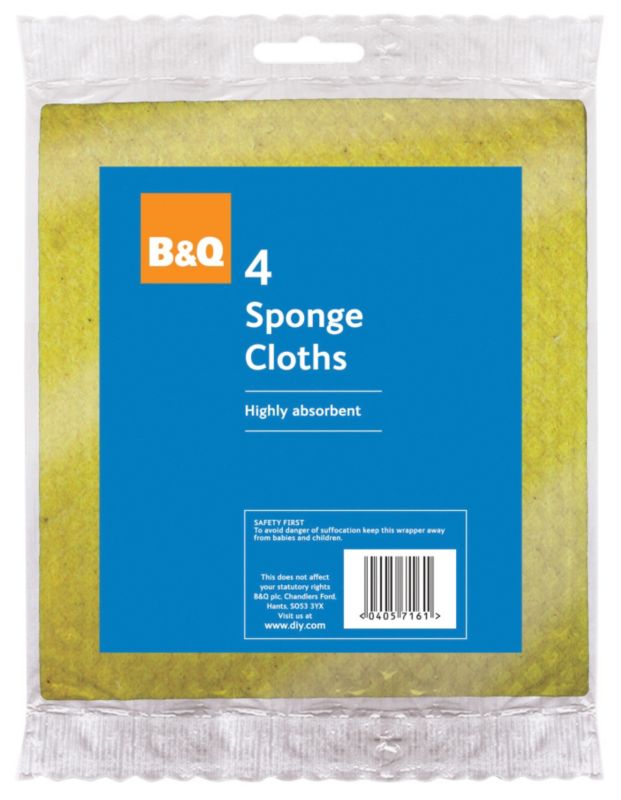 B and Q Sponge Cloths 4pk