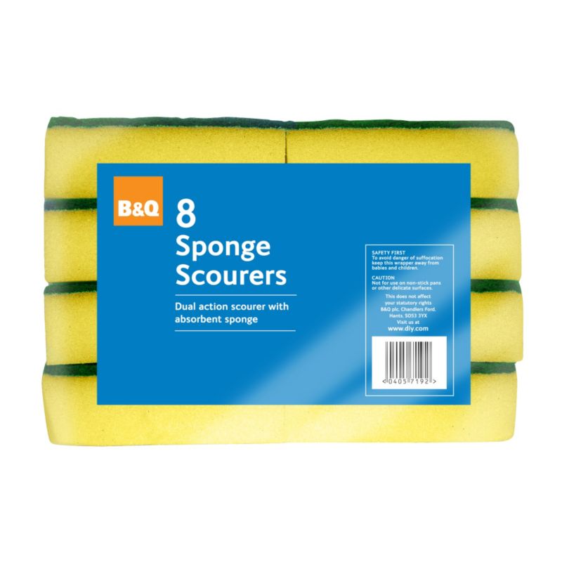 B and Q Sponge Scourers 8pk