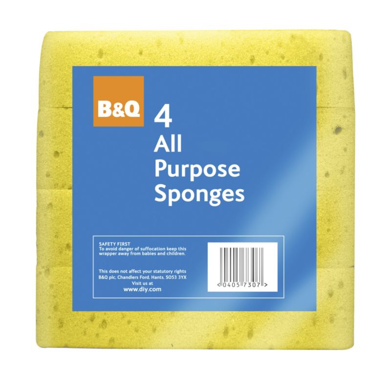 B and Q All Purpose Sponges 4pk