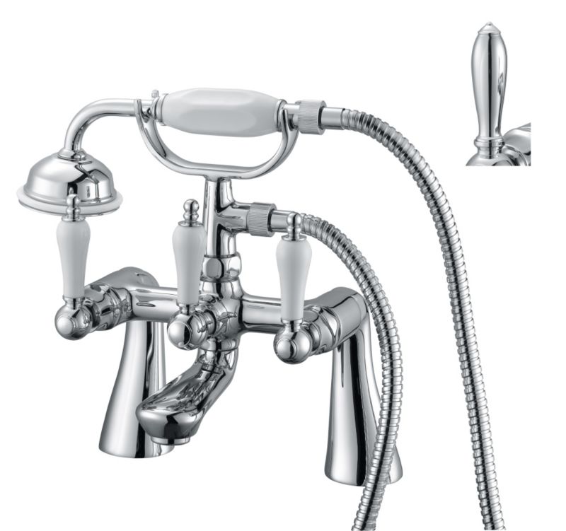 Cooke and Lewis Timeless Combined Bath Shower Mixer Chrome Effect