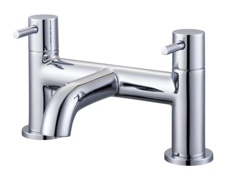 Cooke and Lewis Minima 2 Tap Hole Bath Filler Chrome Effect