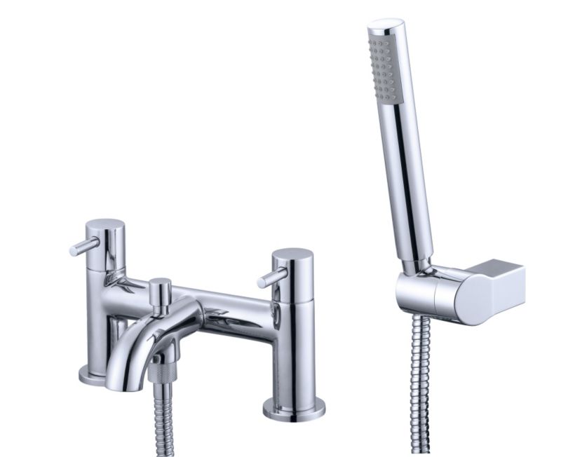 Cooke and Lewis Minima 2 Tap Hole Bath Shower Mixer Chrome Effect