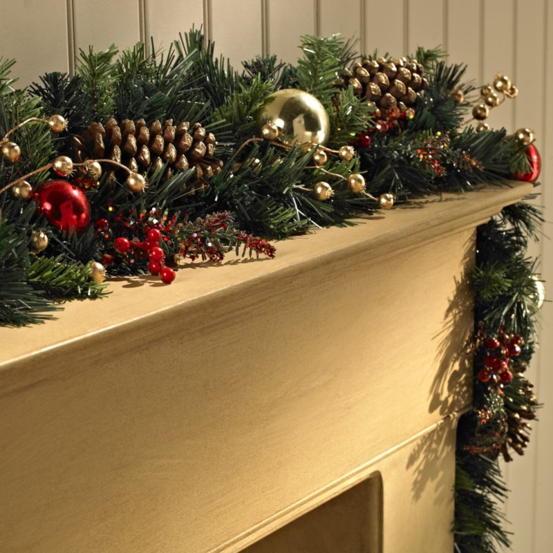 183Cm 6Ft Bauble And Cone Garland