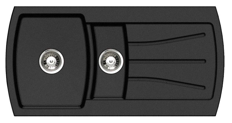 Cooke & Lewis Axin Black 1.5 Bowl Sink