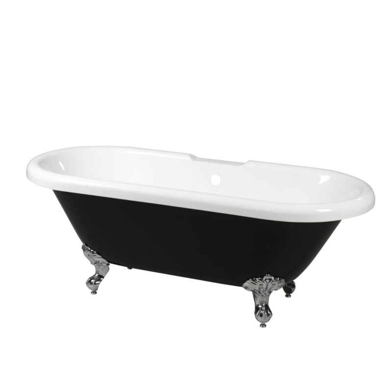 Cooke amp Lewis Black Victoria Freestanding Roll Top Bath With Feet