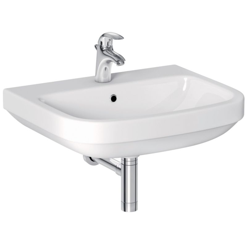 Cooke and Lewis Romeo 39D39 Shaped Pedestal 1 Tap Hole Wall Hung Basin