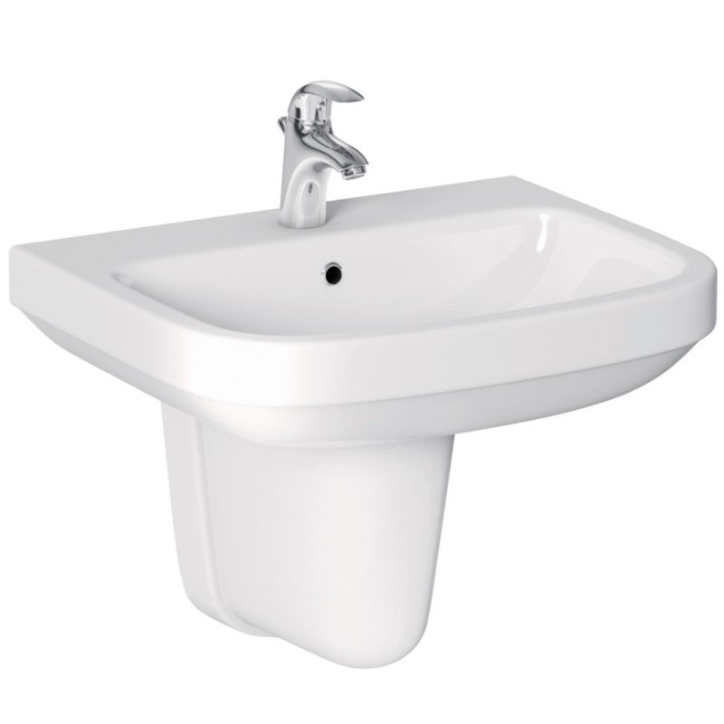 Cooke and Lewis Romeo 39D39 Shp 1 Tap Hole Basin and Semi Pedestal
