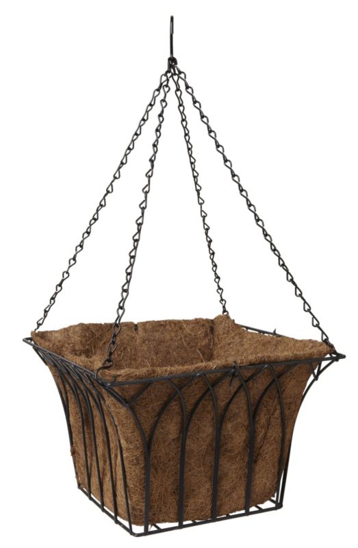 14quot Square Hanging Basket and Liner Gothic