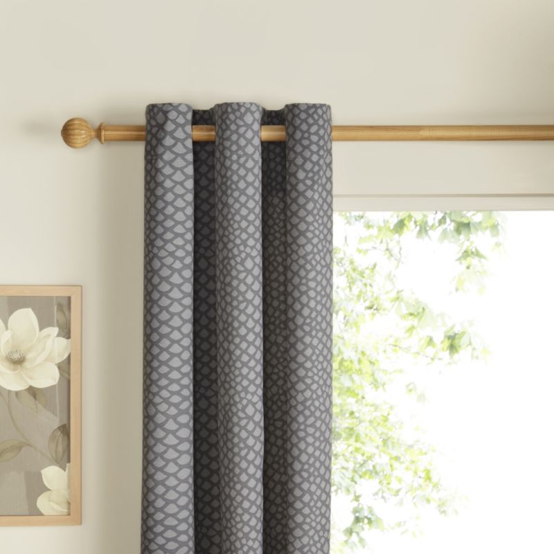 Eyelet Animal Skin Print Curtains in Grey (L)183