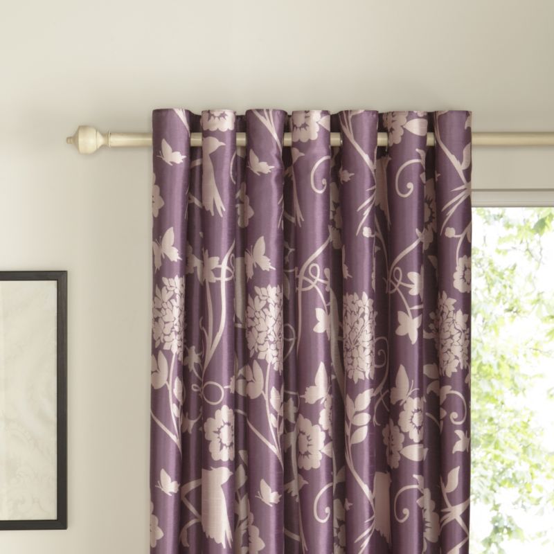 Colours Eyelet Bird Floral Trail Curtains in Clematis