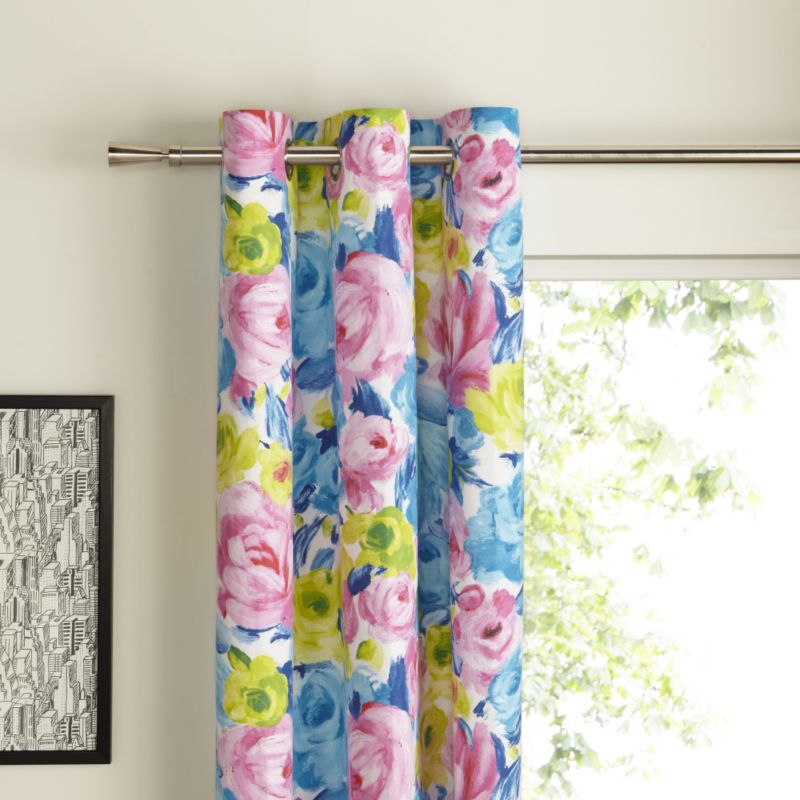 Colours Eyelet Floral Curtains in Multicolour (L)137 x