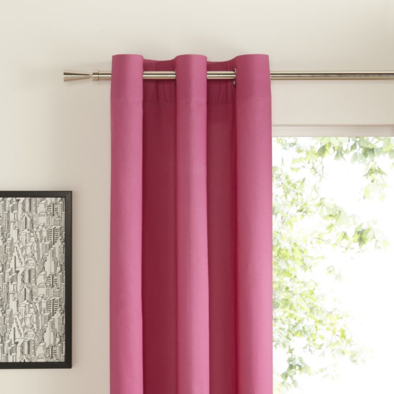 Eyelet Cotton Sateen Curtains in Pink (L)228 x