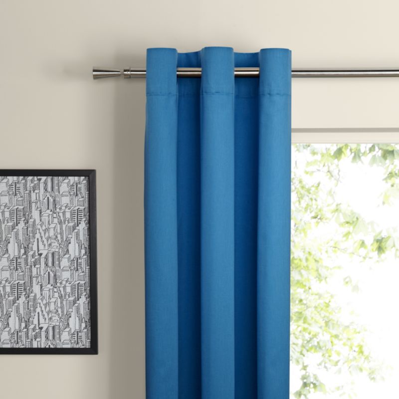 Colours Eyelet Cotton Sateen Curtains in Blue (L)228 x