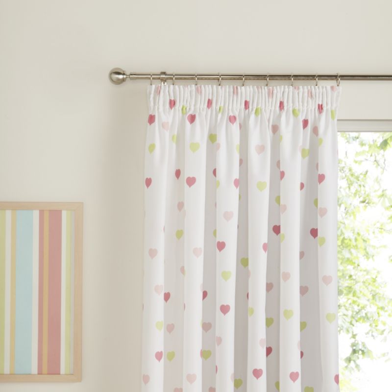 Hearts Pink Multi Curtains