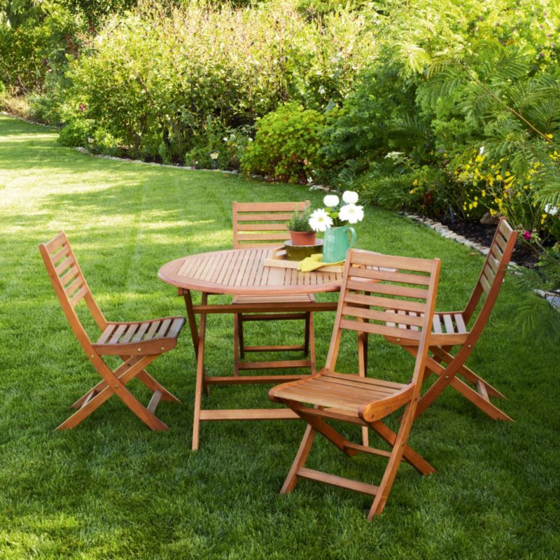 Blooma Aland Hardwood 4 Seat Dining Set