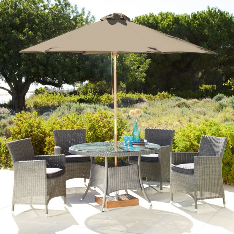 Blooma Comoro 4 Seat Dining Set with Taupe Parasol