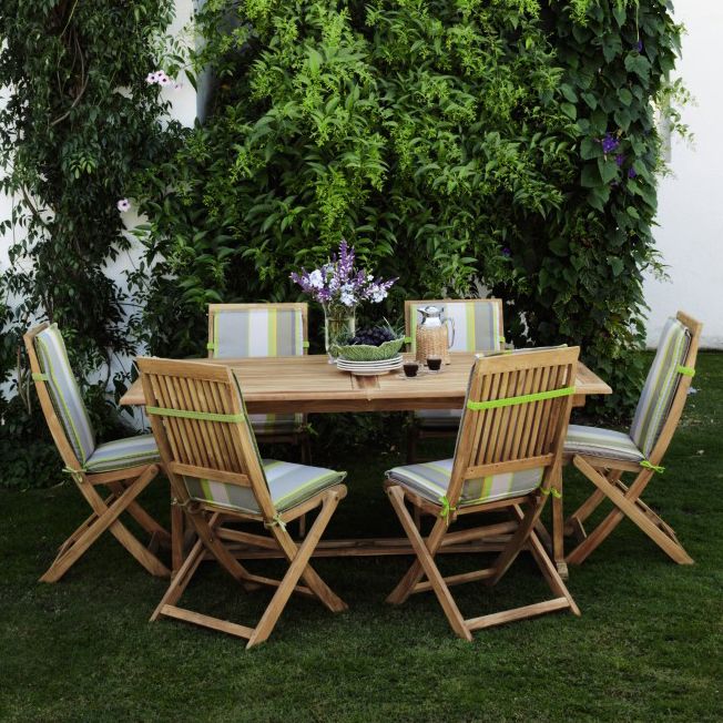 Blooma Roscana 6 Seat Dining Set with Striped High Back