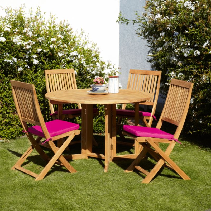 Blooma Roscana 4 Seat Dining Set with Pink Cushions