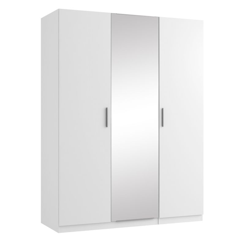 Form Darwin Gloss White Triple Wardrobe with Mirror