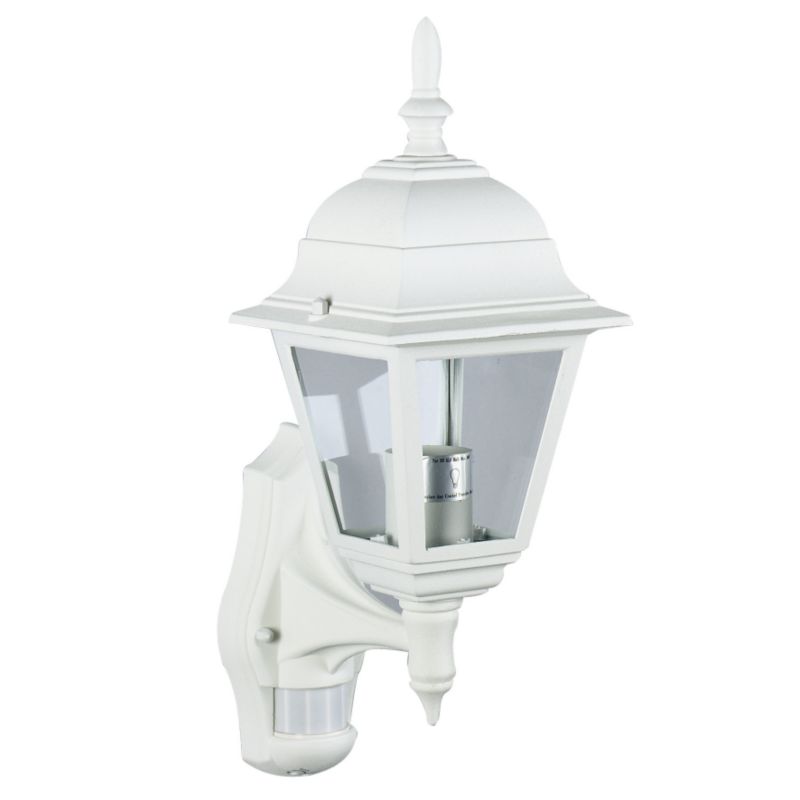 B&Q Polperro Outdoor Wall Light with PIR in White