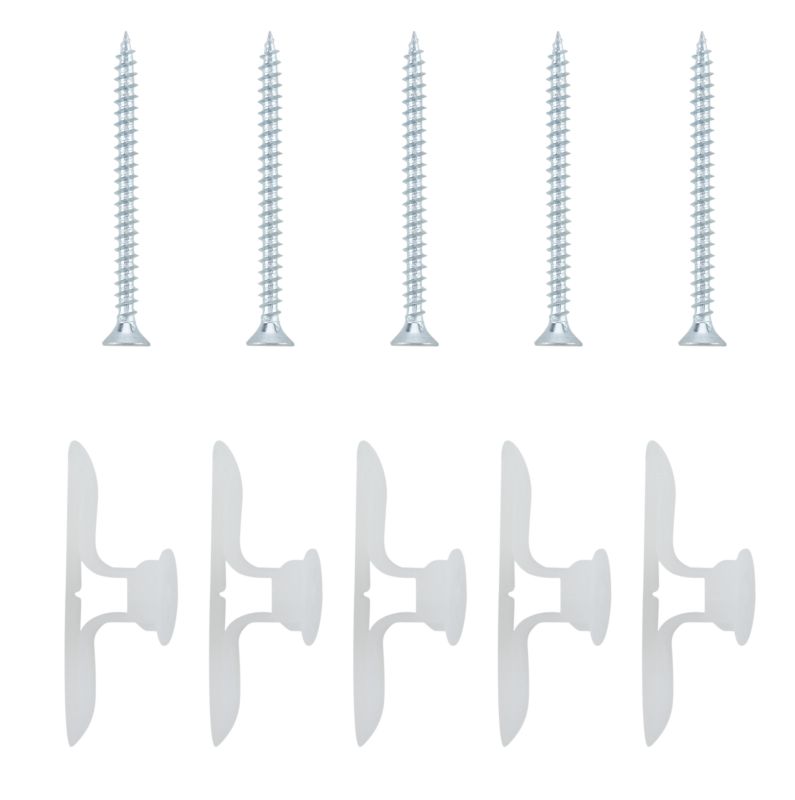 BandQ Short Polytoggle and Screws W42 x L50mm 5 Pack
