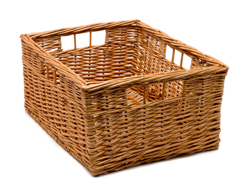 Select Willow Wicker Basket Light Brown (H)210 x (W)210 x (L)190mm