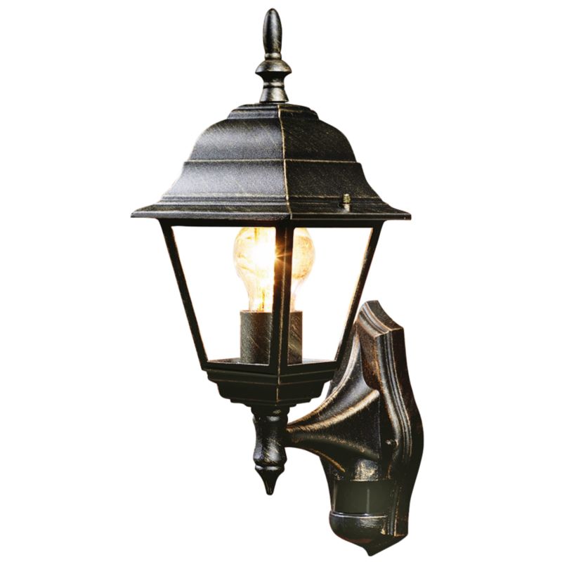B&Q Penarven Outdoor Wall Light in Black and Gold