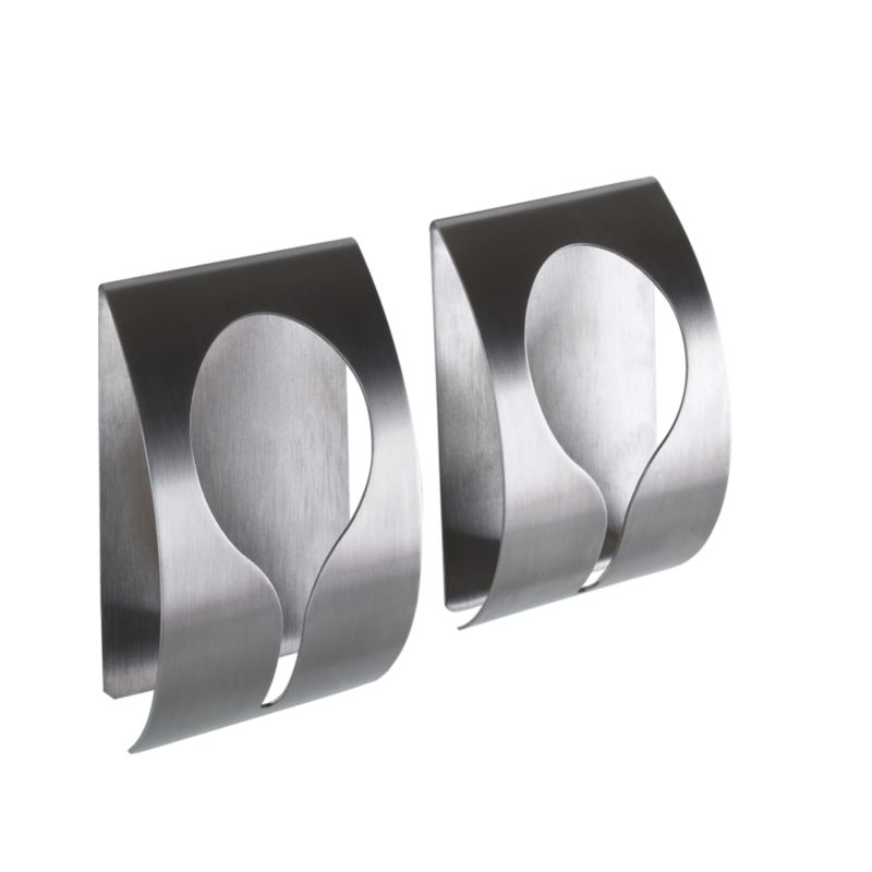 it Kitchens Self Adhesive Contemporary Towel Holders (Pack Of 2) Brushed Stainless Steel